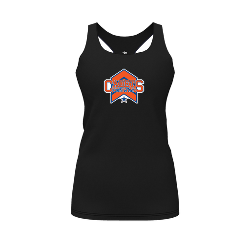 [FT0TRBBK-FYS-LOGO1] Decker Racerback Tank Top (Female Youth S, Black, Logo 1)