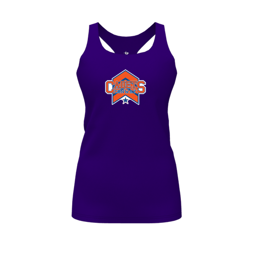 [FT0TRBPP-FYS-LOGO1] Decker Racerback Tank Top (Female Youth S, Purple, Logo 1)