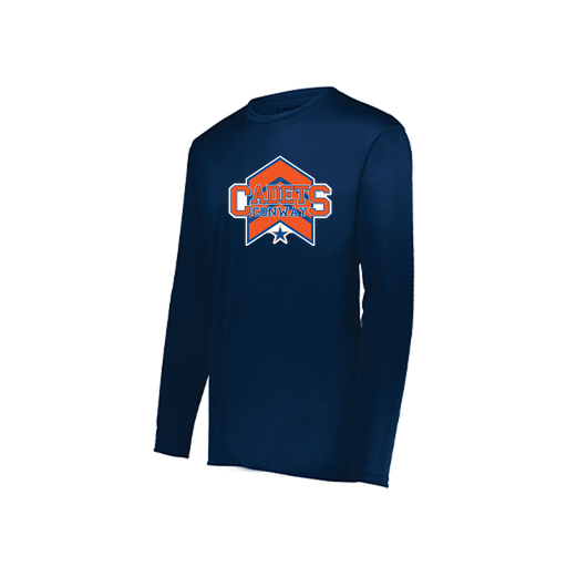 [222822.065.XS-LOGO1] Men's LS Smooth Sport Shirt (Adult XS, Navy, Logo 1)