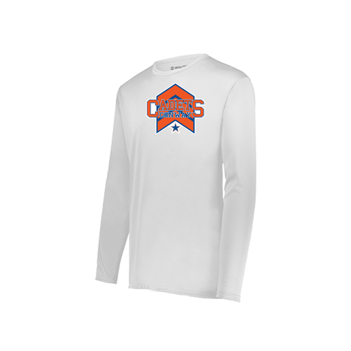 [222823.005.S-LOGO1] Youth LS Smooth Sport Shirt (Youth S, White, Logo 1)