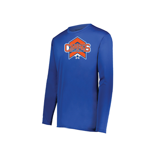 [222823.060.S-LOGO1] Youth LS Smooth Sport Shirt (Youth S, Royal, Logo 1)