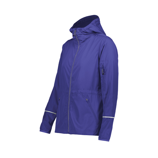 [229782-PUR-FAXS-LOGO5] Ladies Packable Full Zip Jacket (Female Adult XS, Purple, Logo 5)